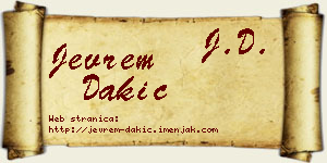 Jevrem Dakić vizit kartica